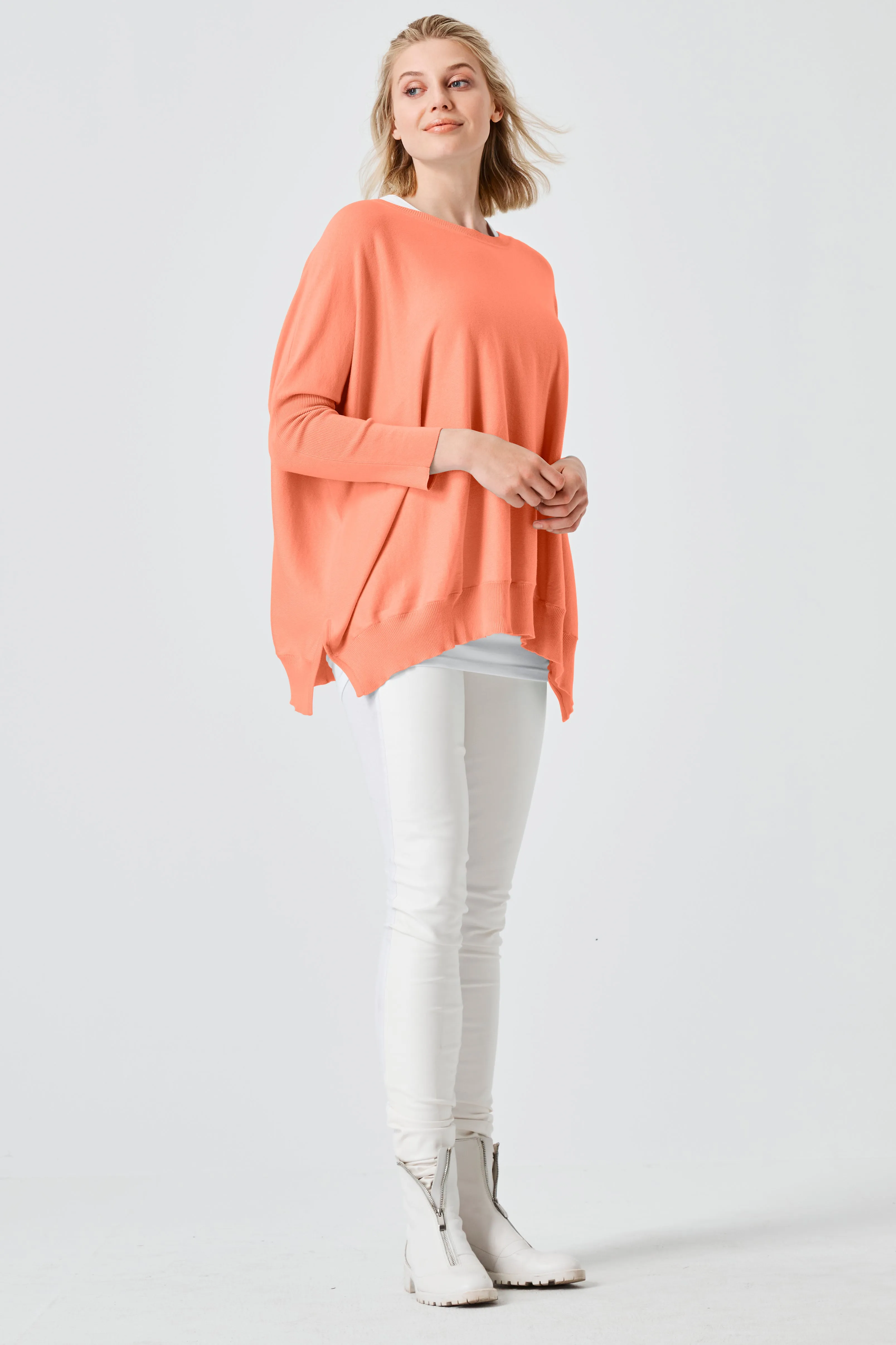 Pima Cotton Oversized Crewneck Knit