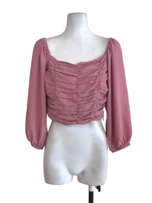 Pink Balloon Pleated Top