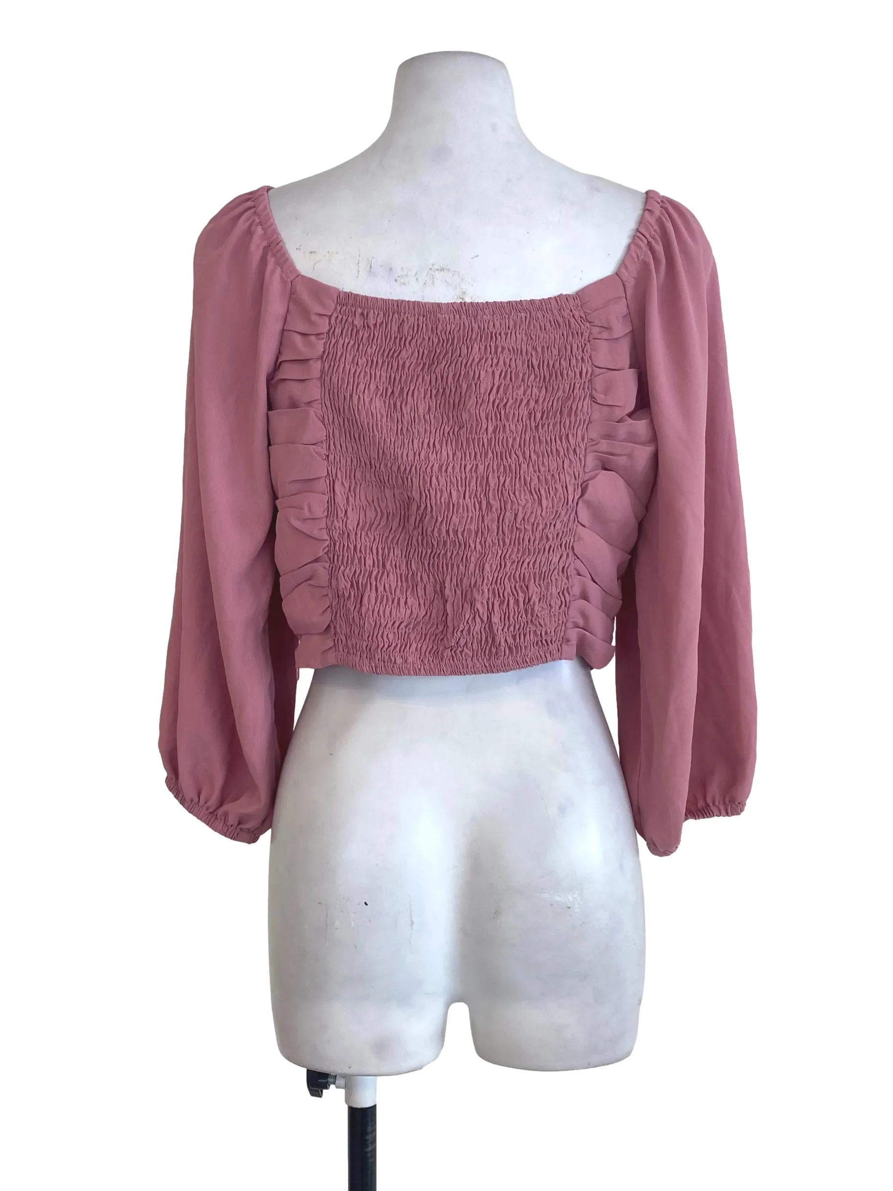 Pink Balloon Pleated Top