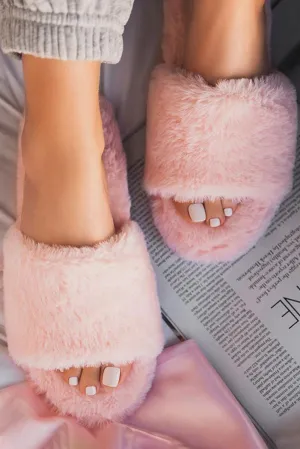 Pink Fuzzy Slippers