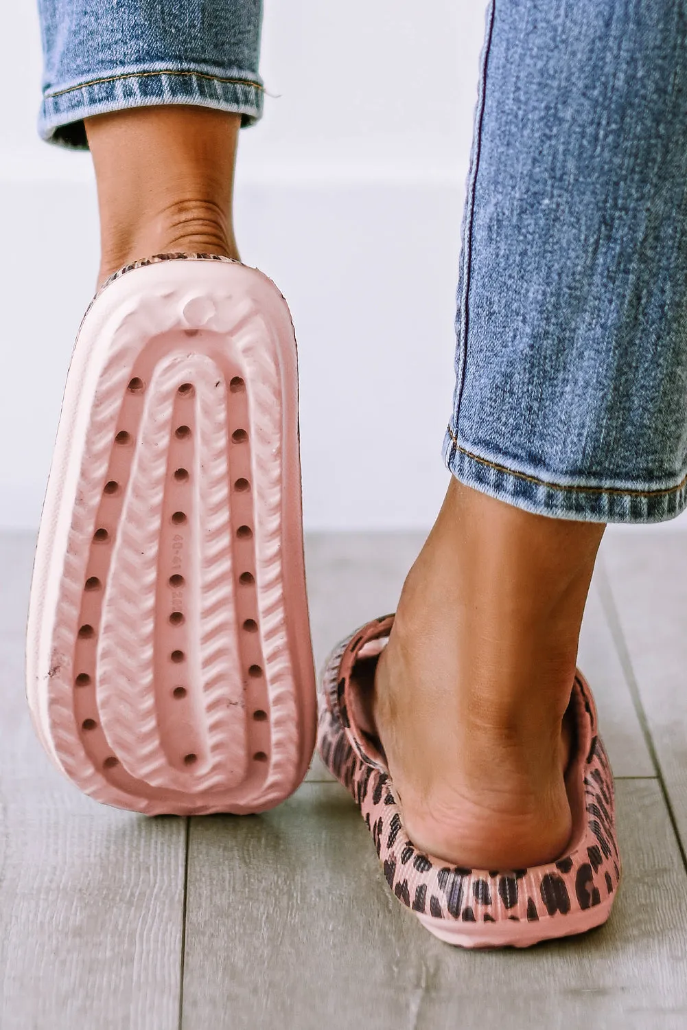 Pink Prowl Thick Sole Leopard Slippers
