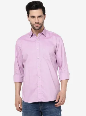 Pink Solid Slim Fit Semi Casual Shirt | JadeBlue