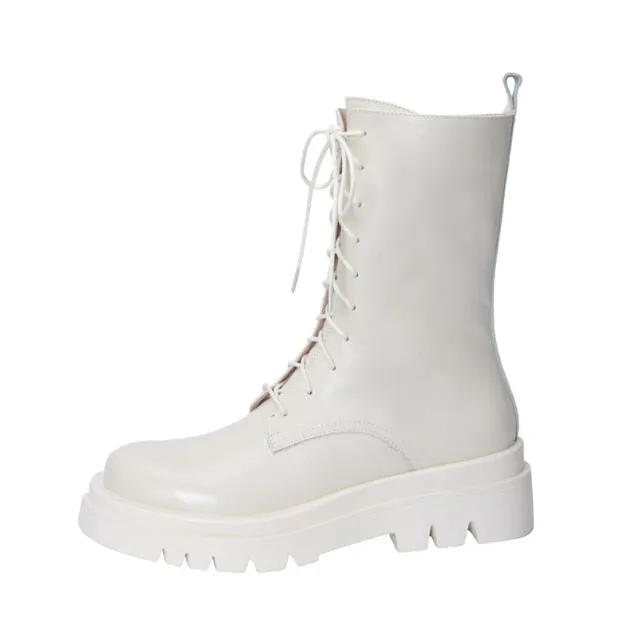 Platform High Heel Motorcycle Boots Women