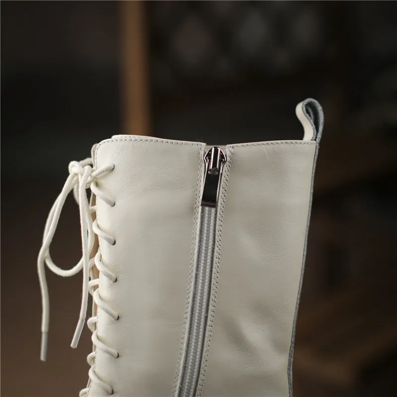 Platform High Heel Motorcycle Boots Women