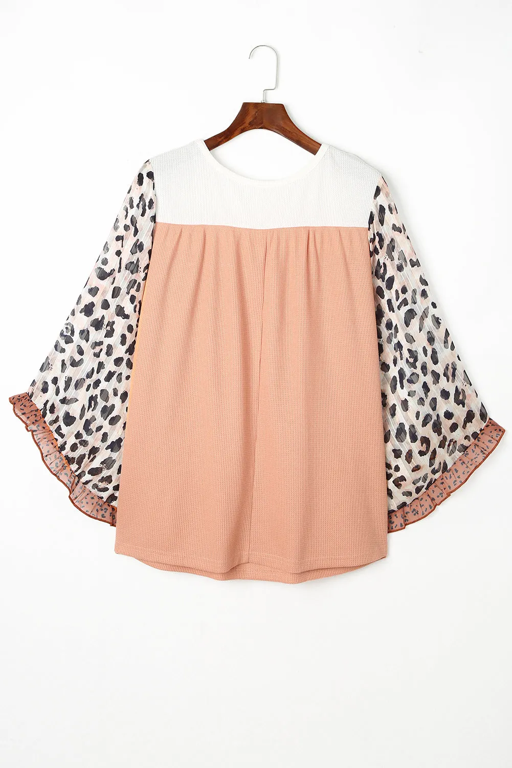Plus Ruffle Leopard Waffled Top