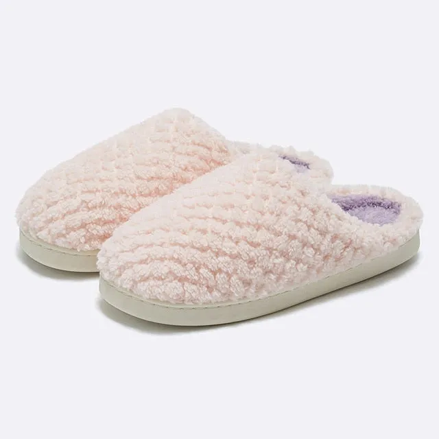 Plush warm Cozy indoor Slippers Couple winter Shoes