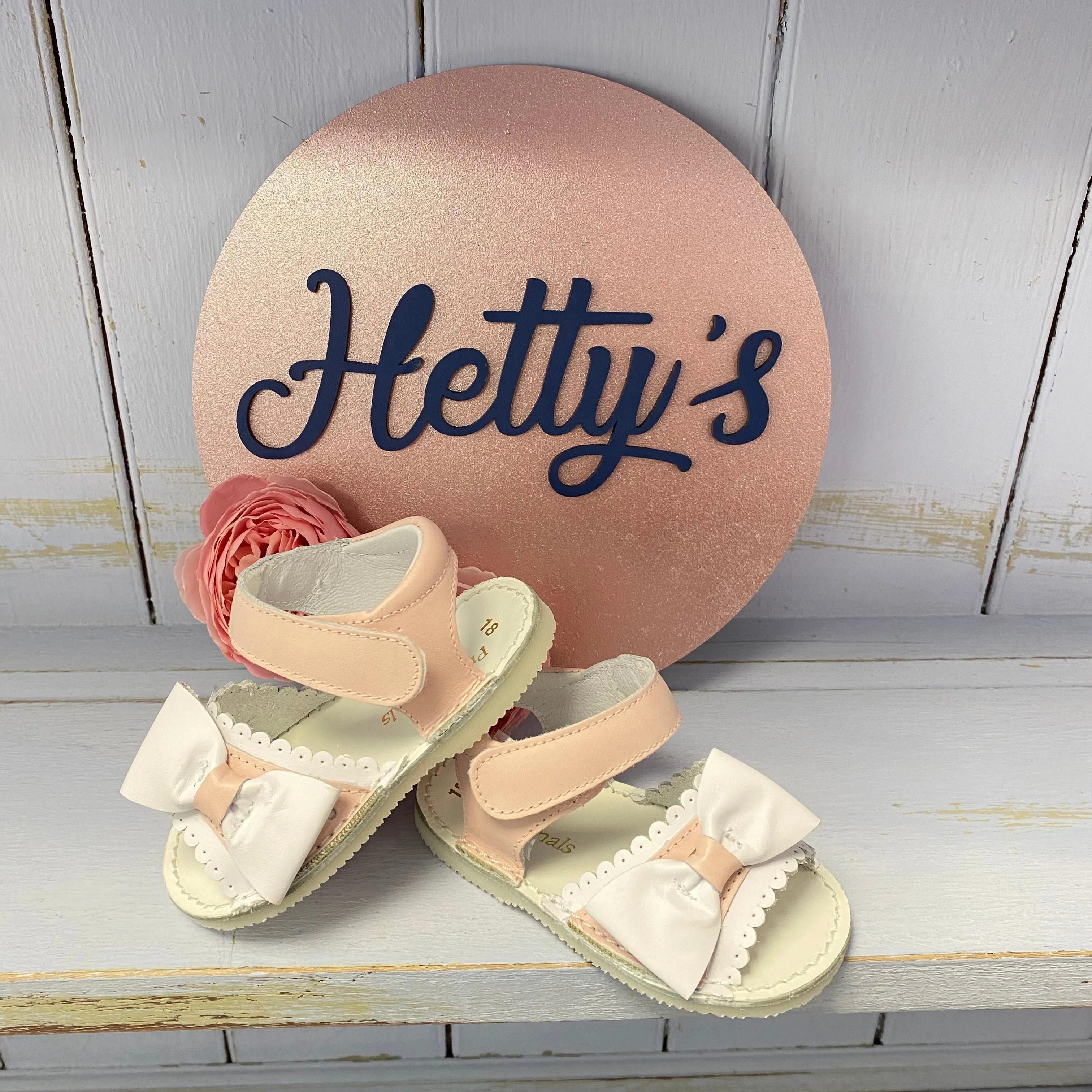 Pretty Originals Pink & White Sandals