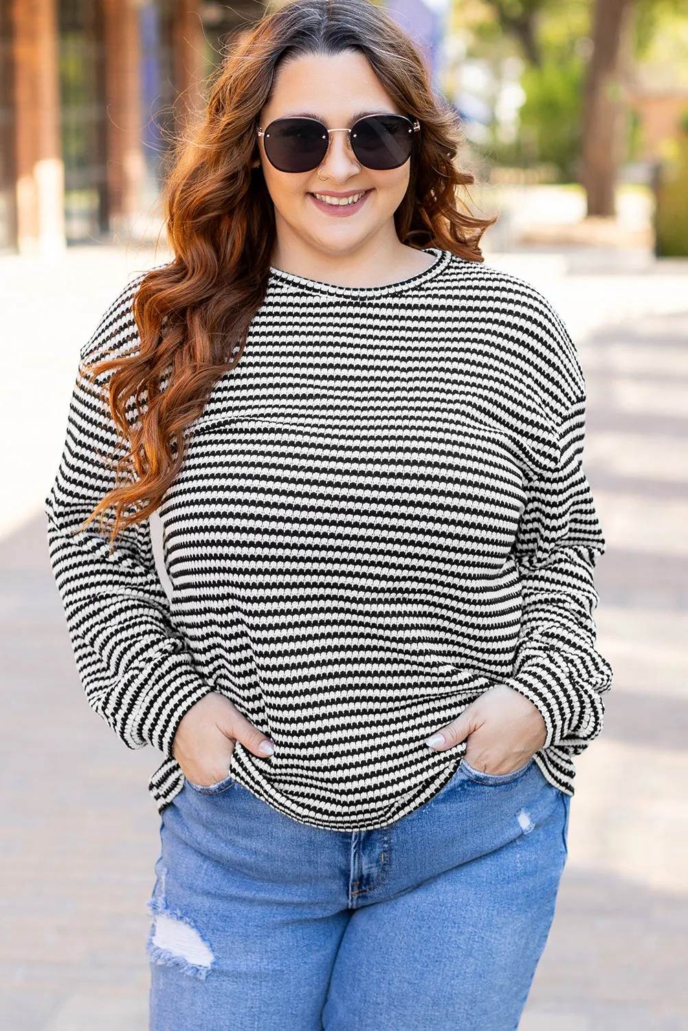 Puff Long Sleeve O Neck Plus Size T Shirt