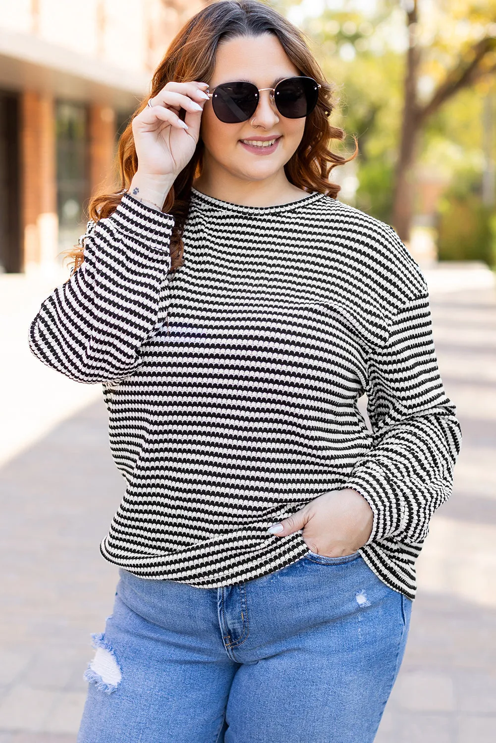 Puff Long Sleeve O Neck Plus Size T Shirt
