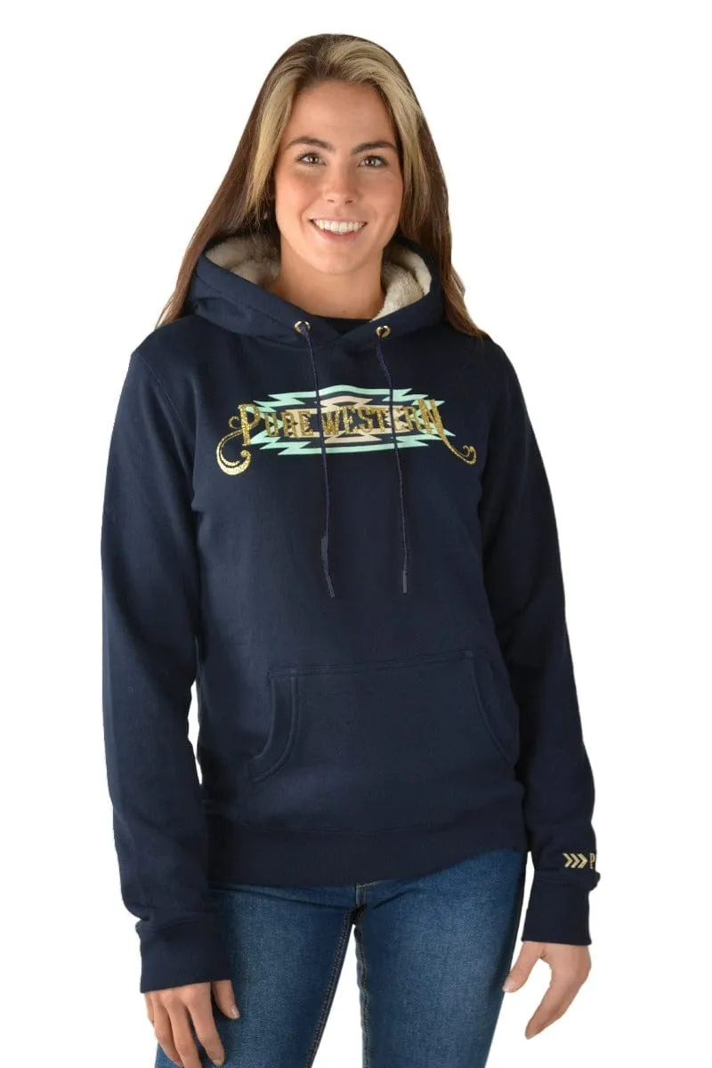 Pure Western Hoodie Womens Catherine Navy