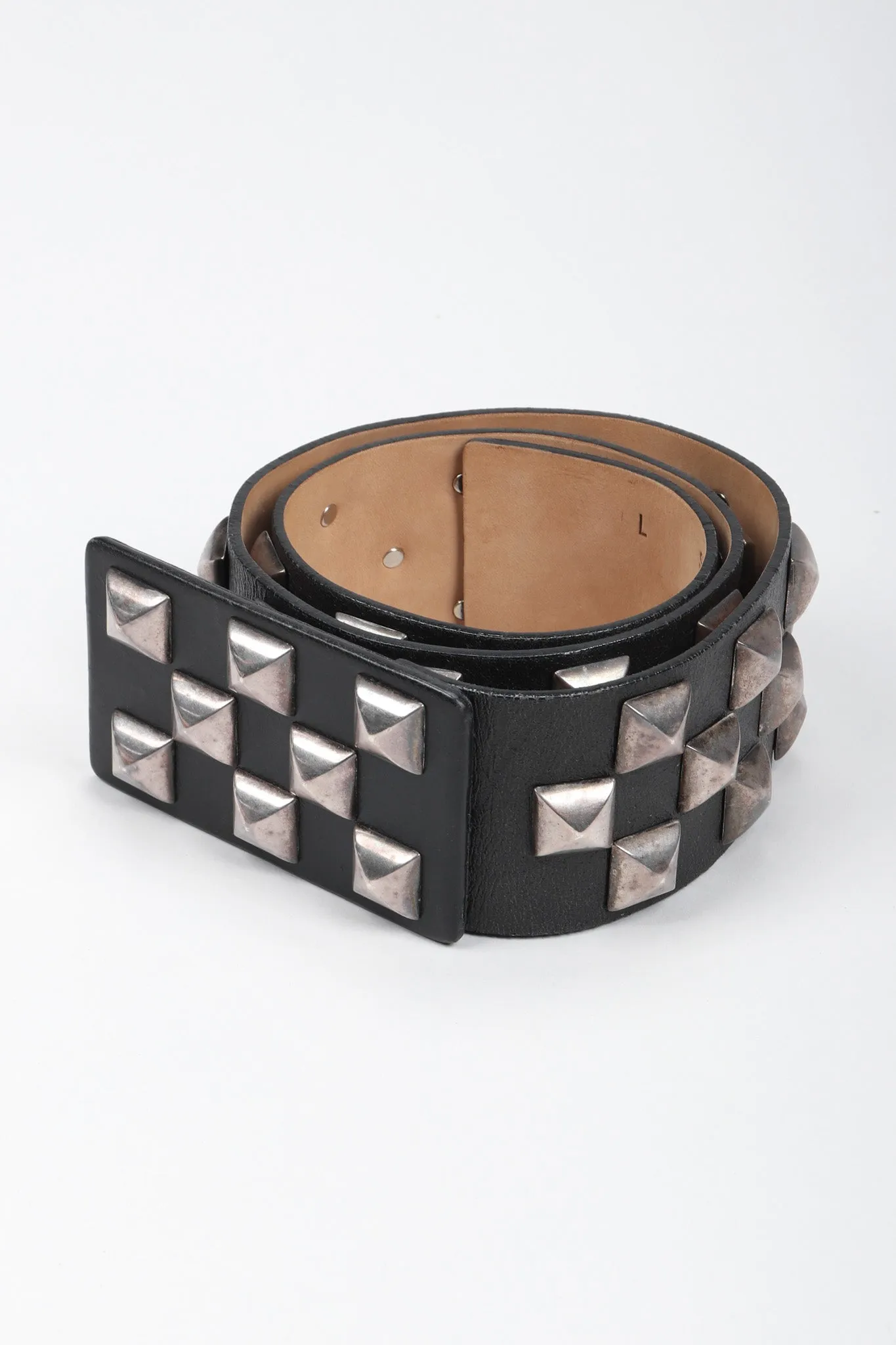 Pyramid Stud Leather Belt