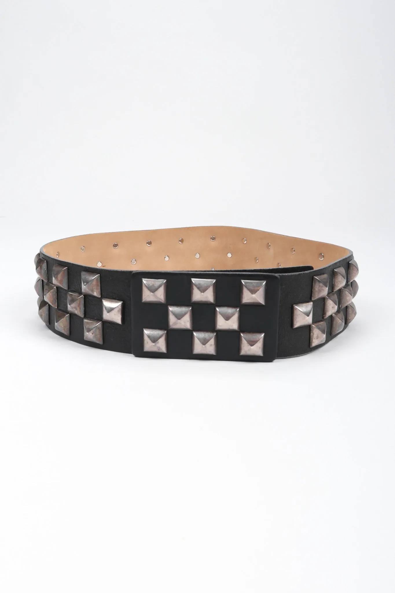 Pyramid Stud Leather Belt