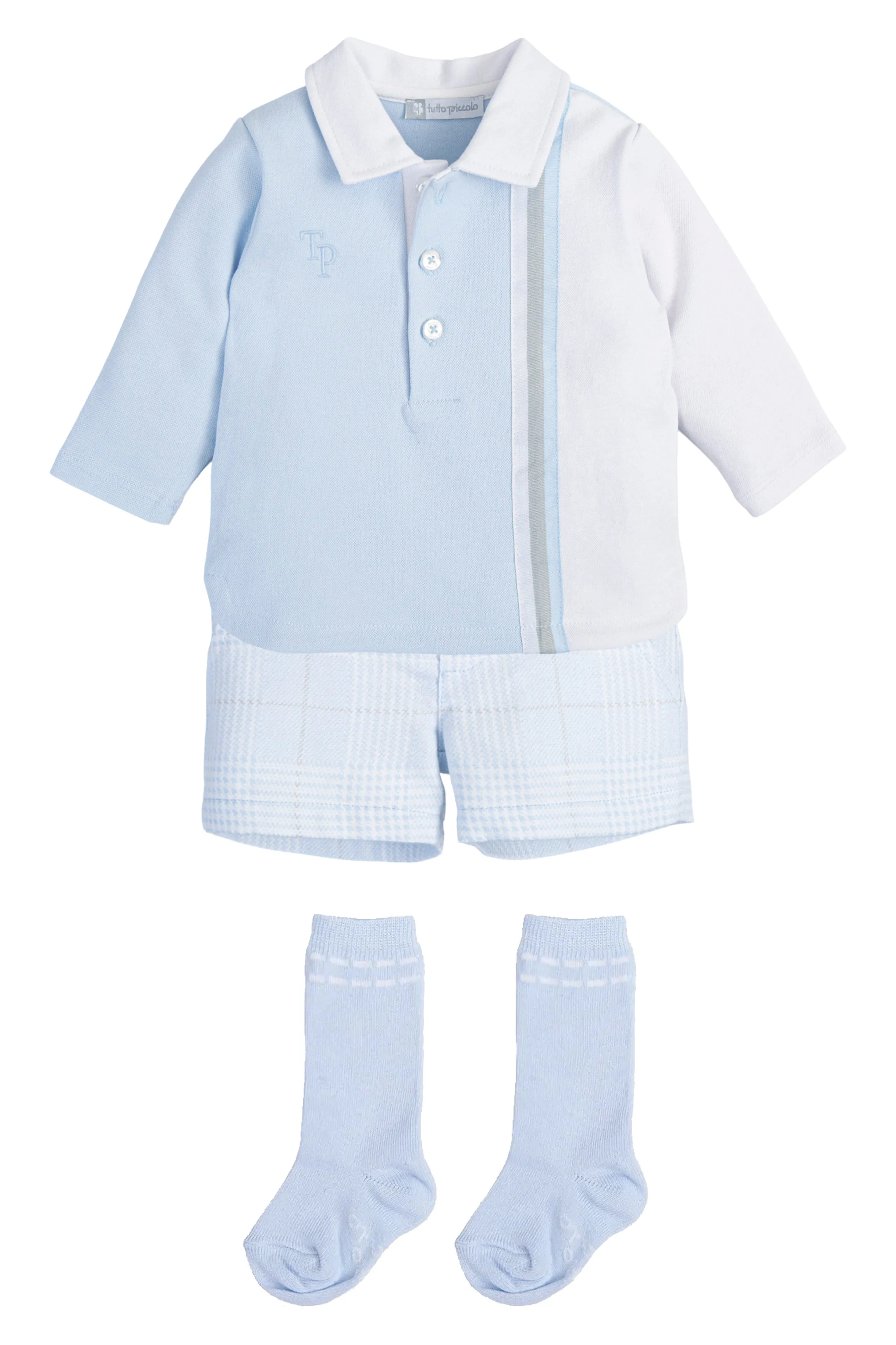 "Louis" Blue Polo Shirt, Shorts & Socks