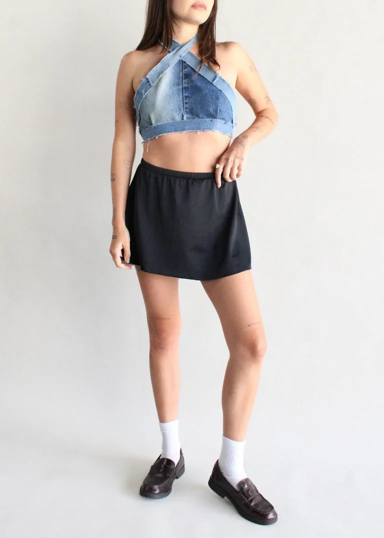 RCYCLD Denim Criss Cross Halter