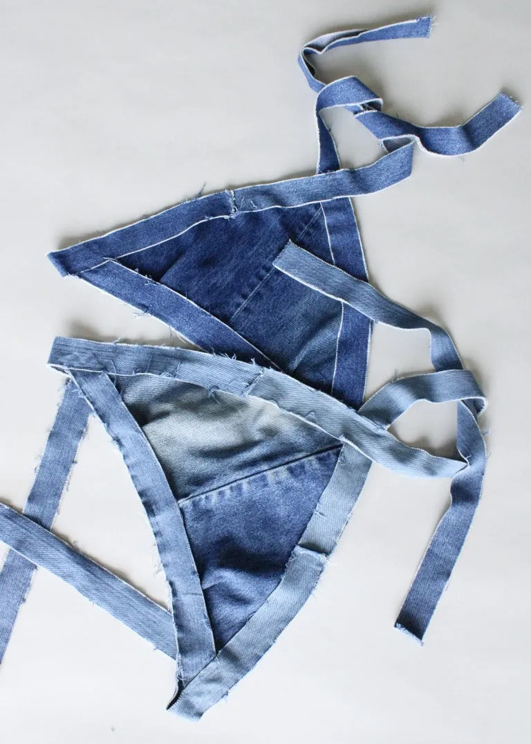RCYCLD Denim Criss Cross Halter