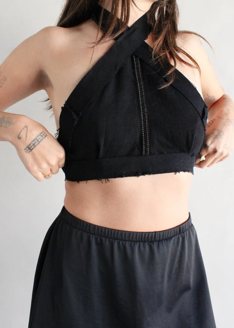 RCYCLD Denim Criss Cross Halter