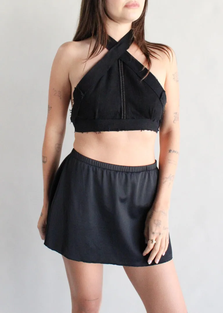 RCYCLD Denim Criss Cross Halter