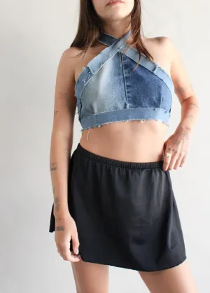RCYCLD Denim Criss Cross Halter