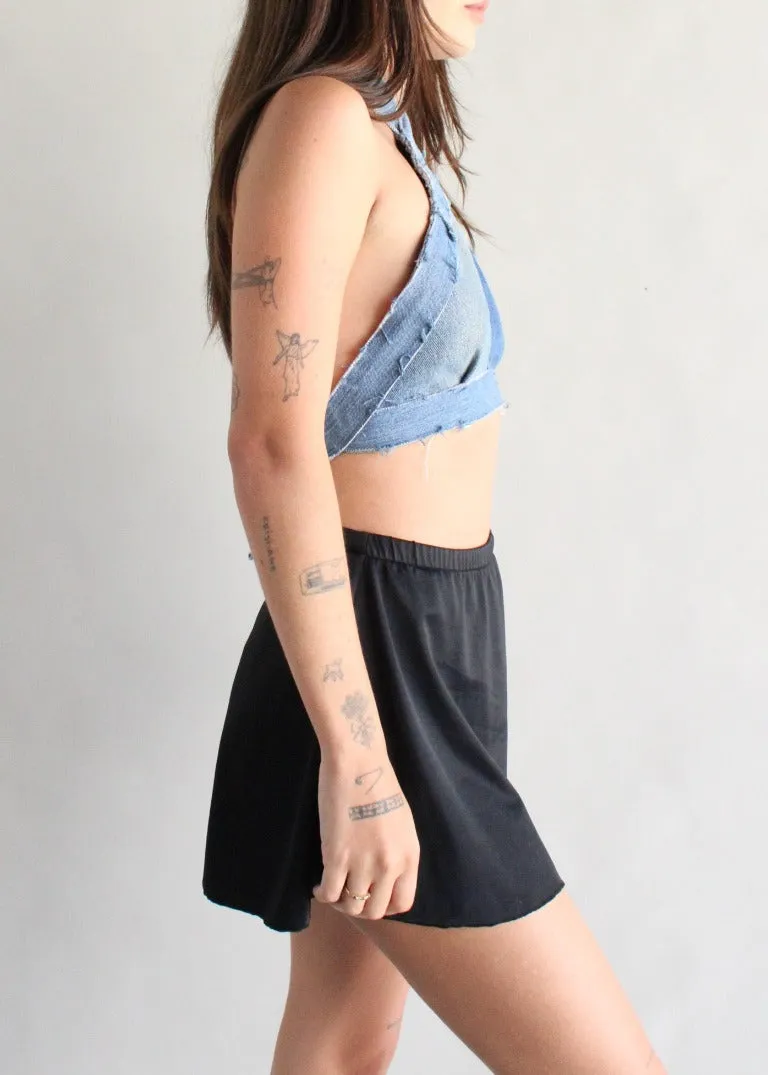 RCYCLD Denim Criss Cross Halter
