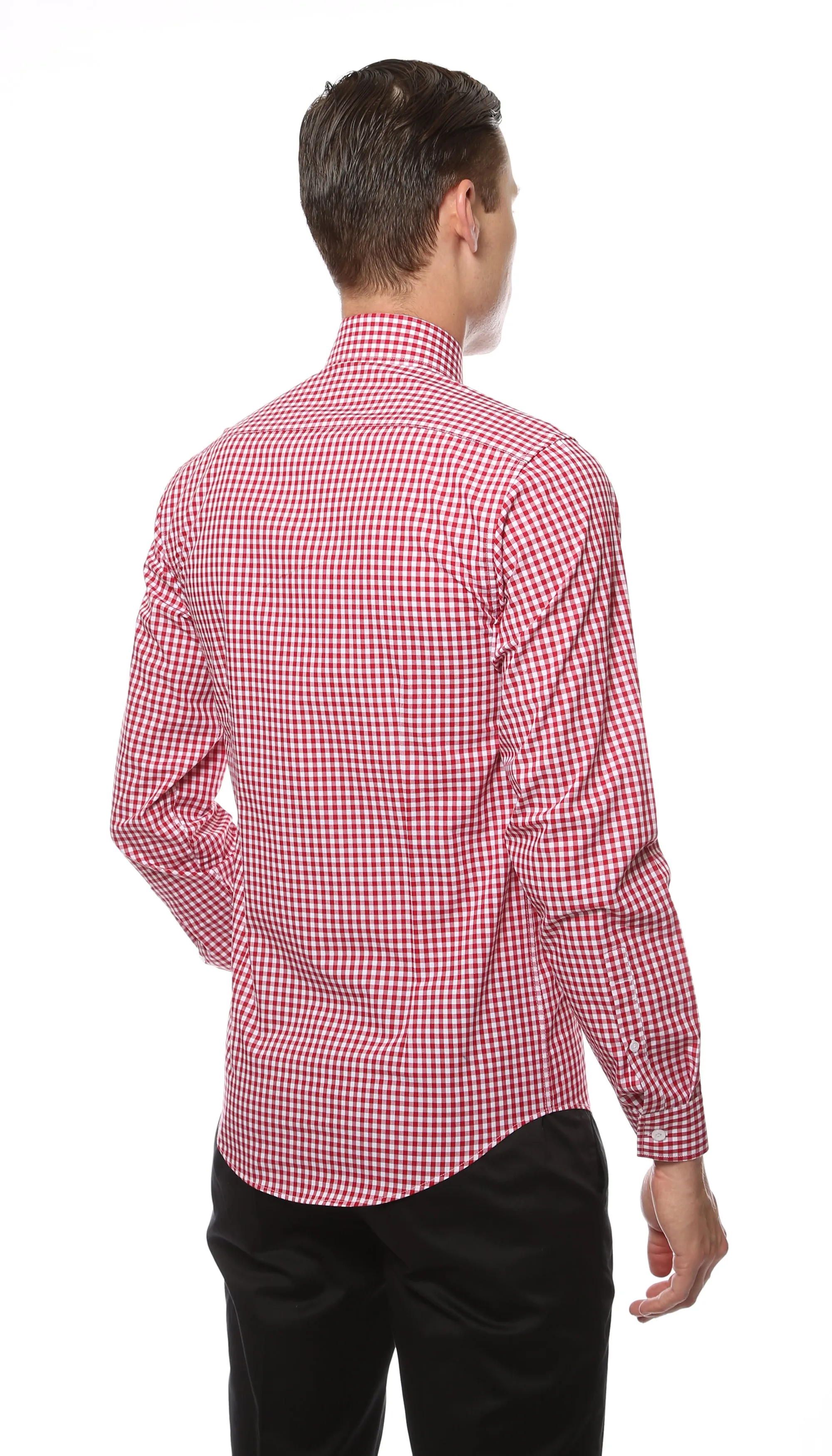 Red Gingham Check Dress Shirt - Slim Fit
