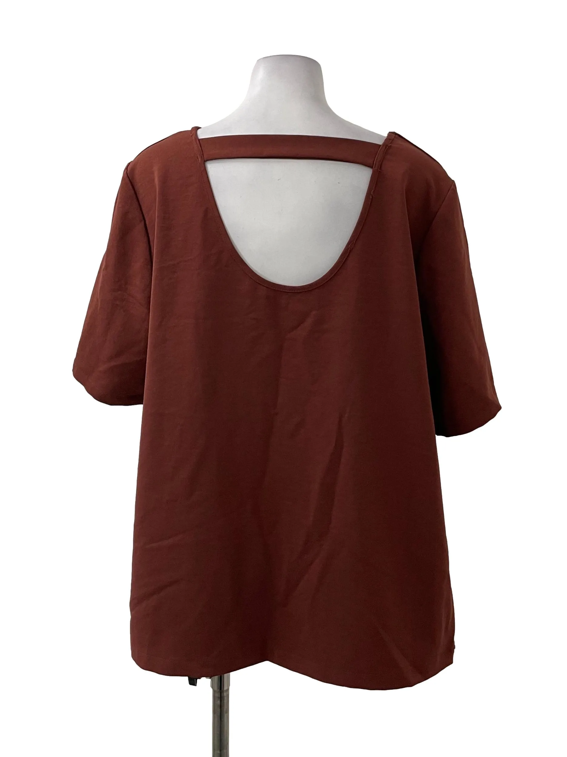 Red Round Neck Top