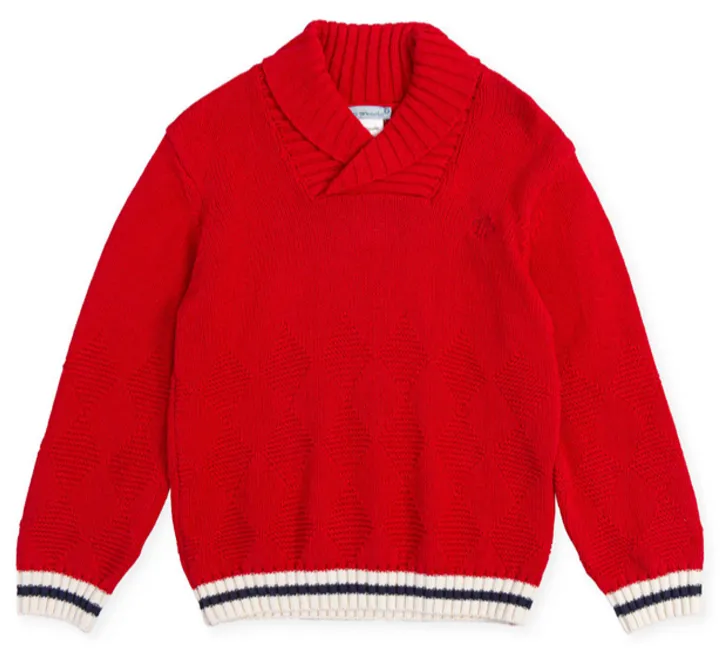Red Shawl Collar Sweater