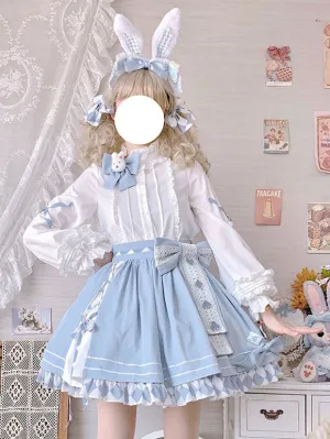 ROCOCO Style Lolita Blouses Lace Ruffles Long Sleeves Blouse Lolita Top White Lolita Shirt