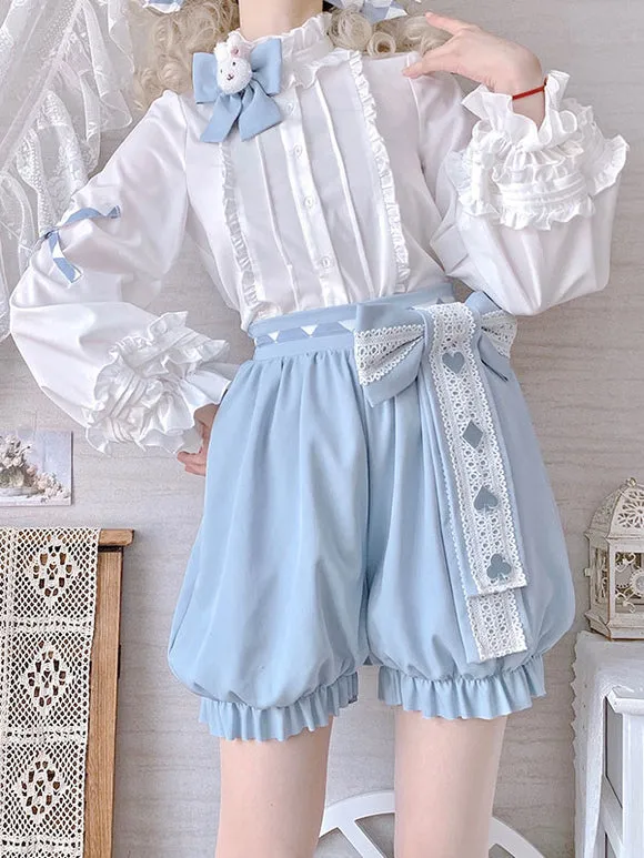 ROCOCO Style Lolita Blouses Lace Ruffles Long Sleeves Blouse Lolita Top White Lolita Shirt