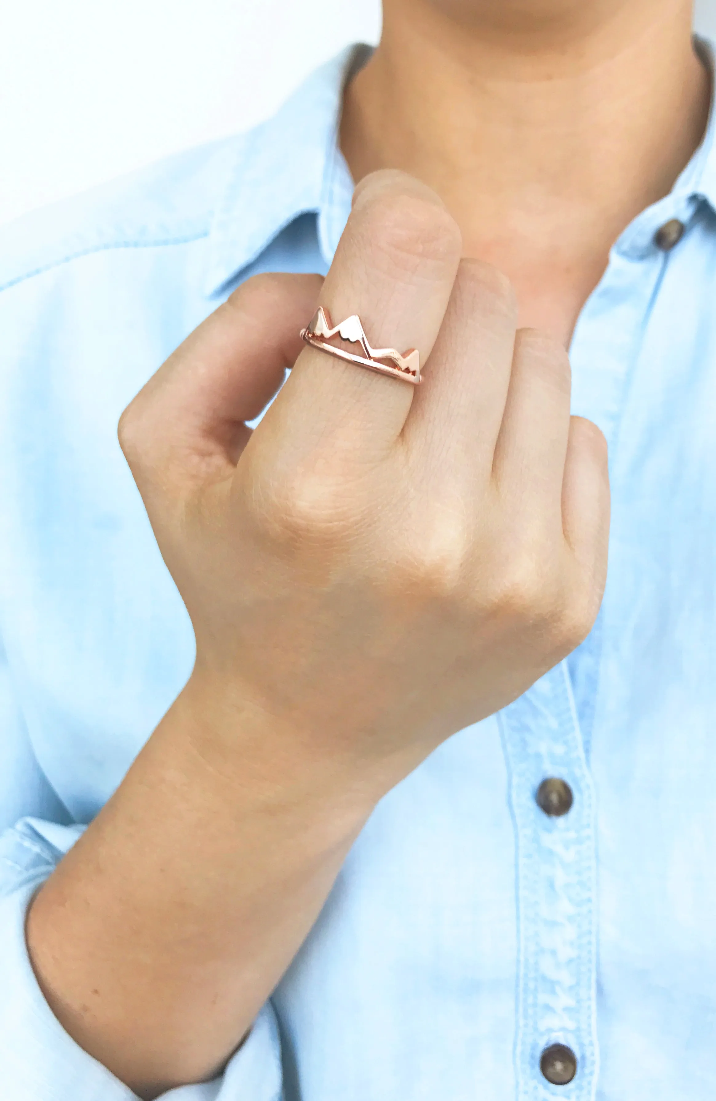 Rose Gold Mountain Ring Victoria Collection