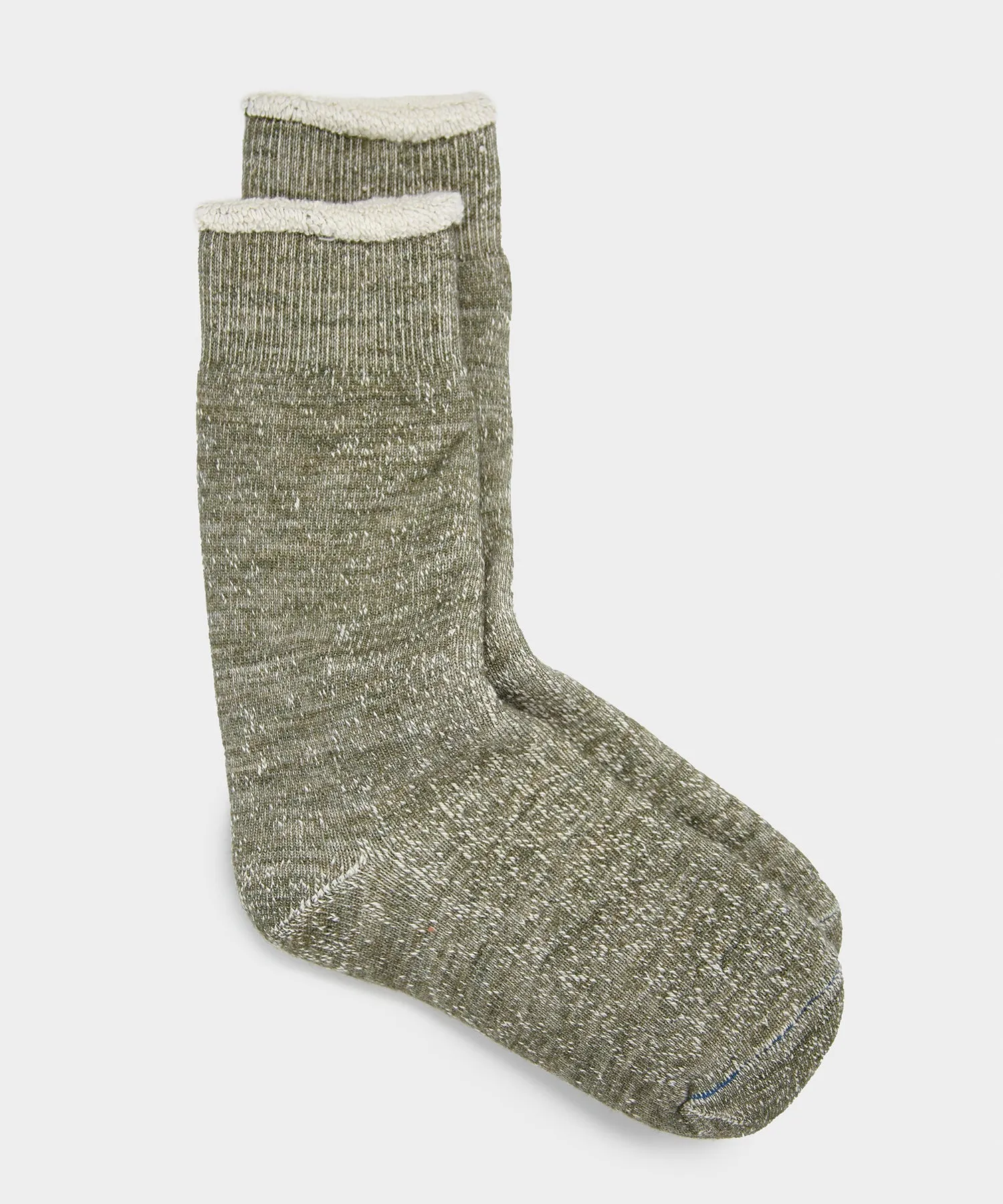 RoToTo Double Face Crew Sock in Army Green