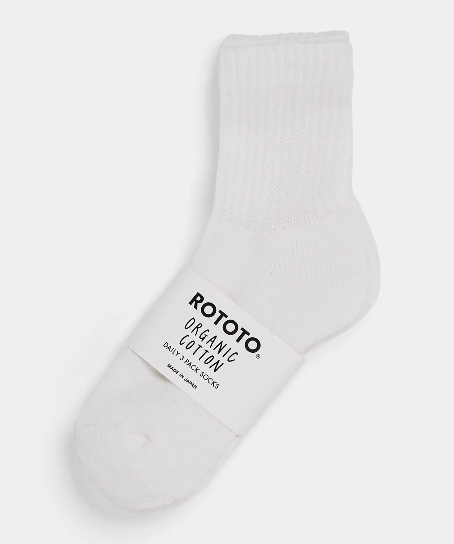RoToTo Organic Daily 3 Pack Mini Crew Socks in White