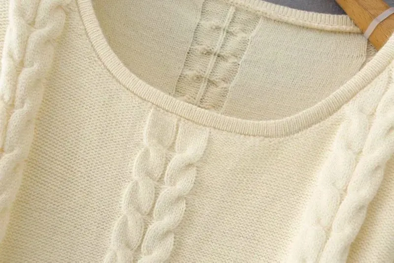 Round Neck Knit Sweaters Blouses Crop Tops