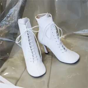 Round toe lace up Ankle Boots for women