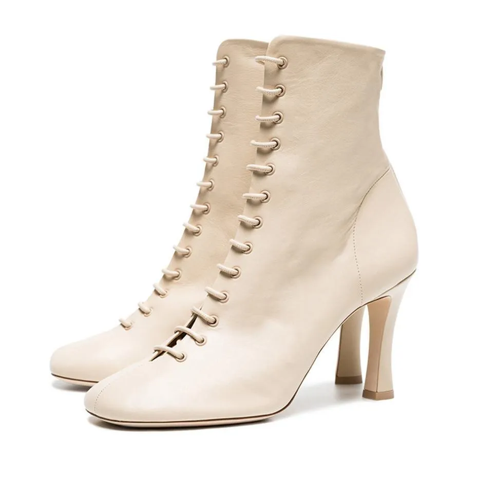 Round toe lace up Ankle Boots for women