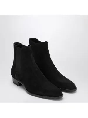Saint Laurent Wyatt 30 black suede ankle boot Chelsea Boots