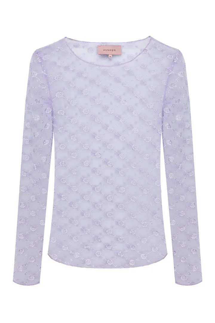Sammy Mesh Blouse - Lavender