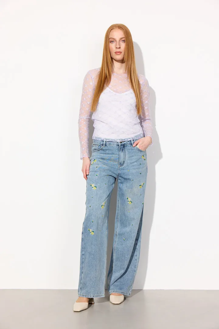 Sammy Mesh Blouse - Lavender