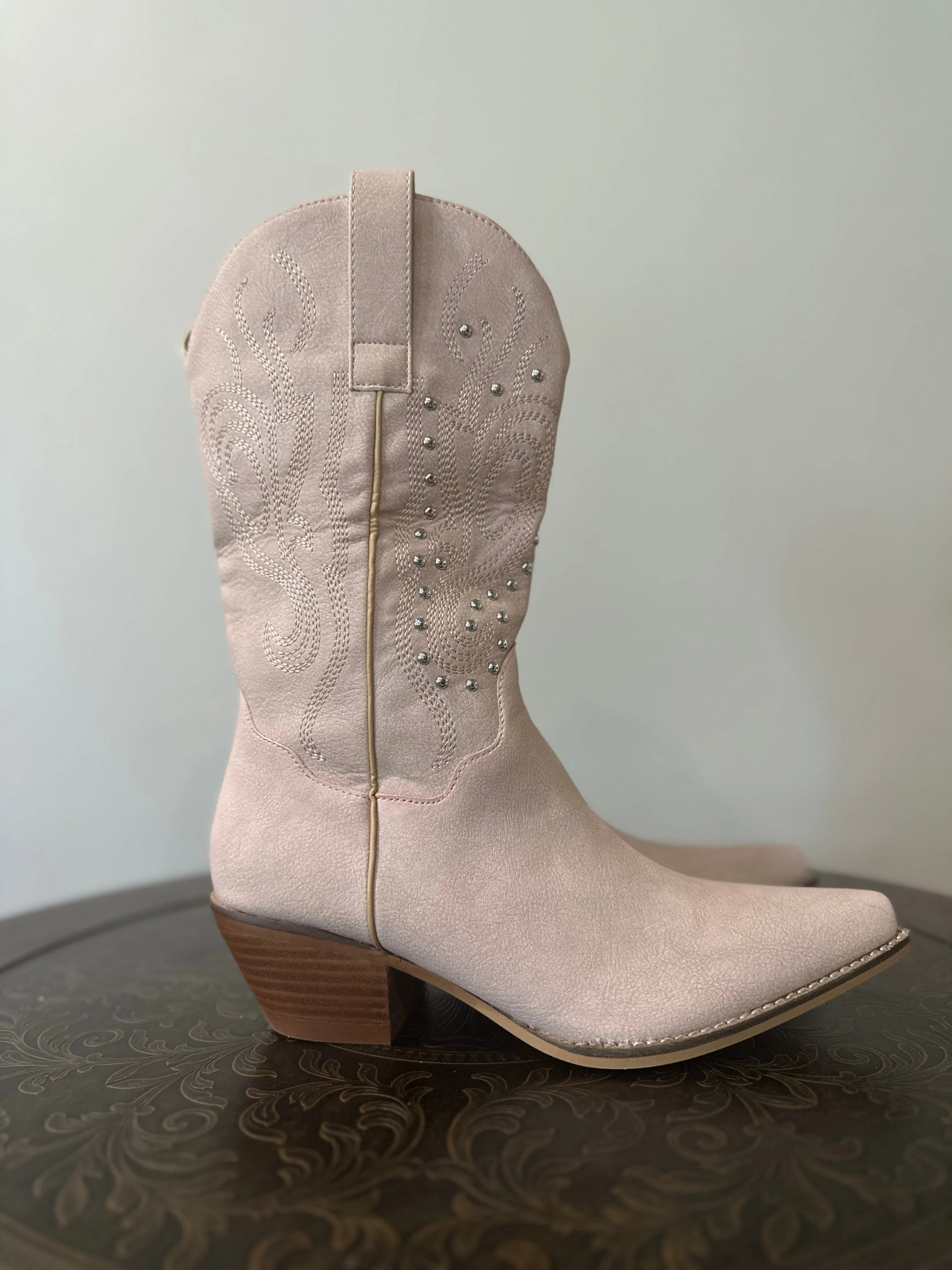 Shania Cowgirl Boots - Blush