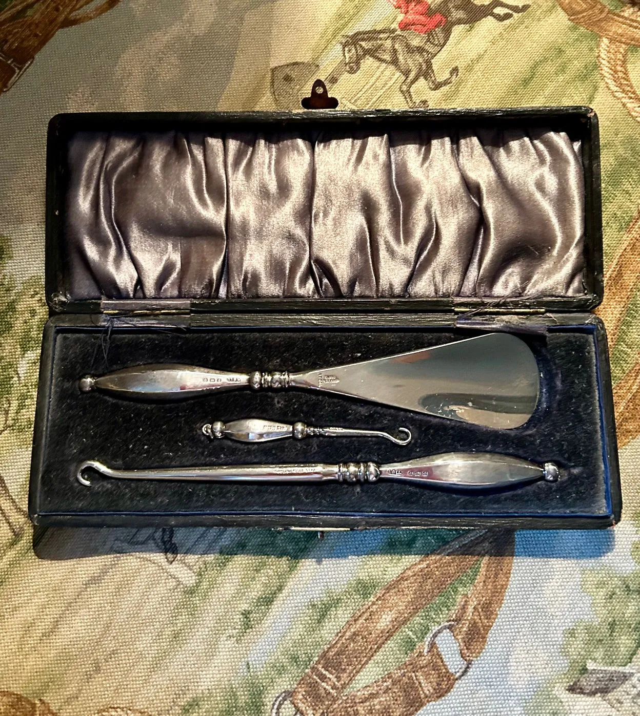 Shoehorn and Button Hooks Set Antique Adie and Lovekin
