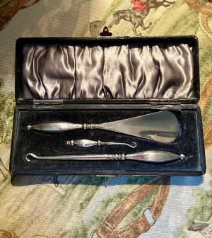 Shoehorn and Button Hooks Set Antique Adie and Lovekin