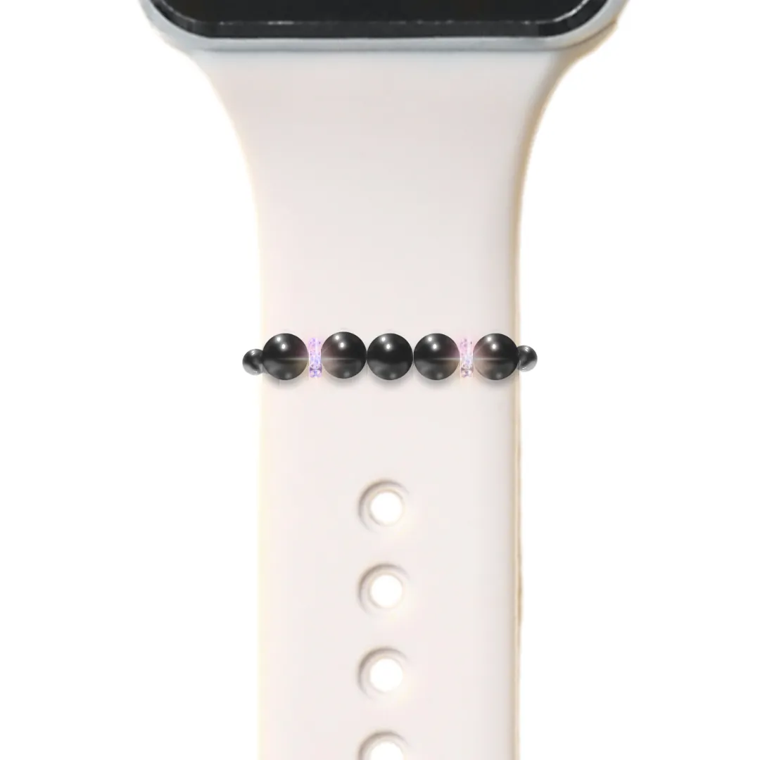 Shungite Austrian Crystal Smart Watch Band Protection Charm Loop | Apple iWatch Galaxy Smartwatch Decor Unisex