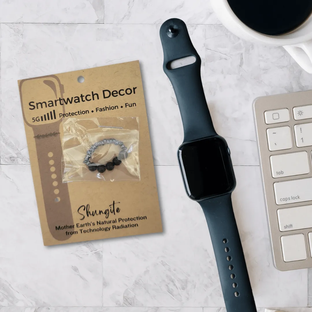 Shungite Smart Watch Band Protection Charm Loop | Apple iWatch Galaxy Smartwatch Decor Unisex