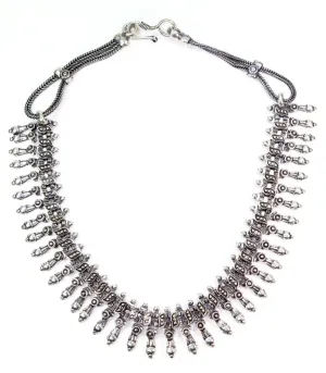Silver Tone Tribal Design Choker Necklace