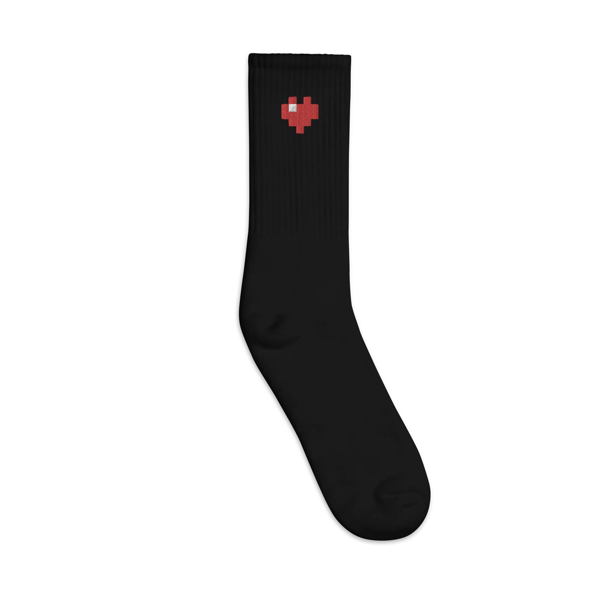Socks - Pixel Heart - Embroidered