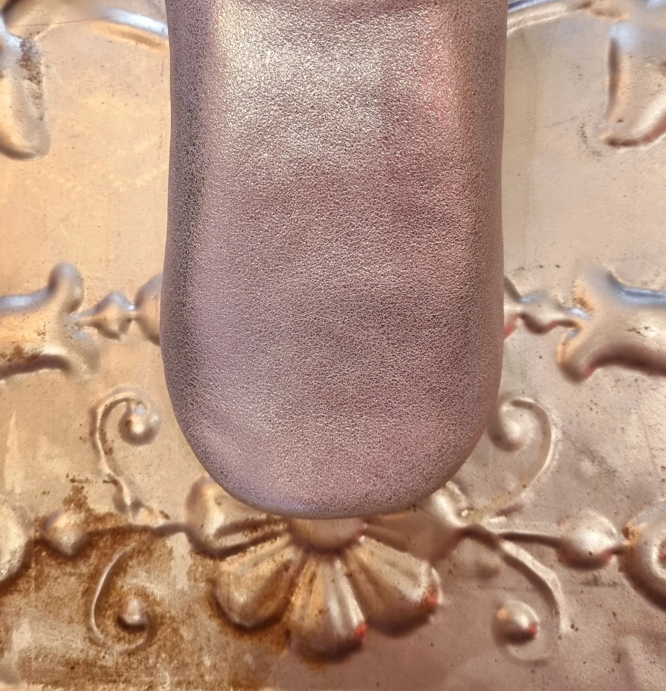 Soft leather metallic slippers .. size 39