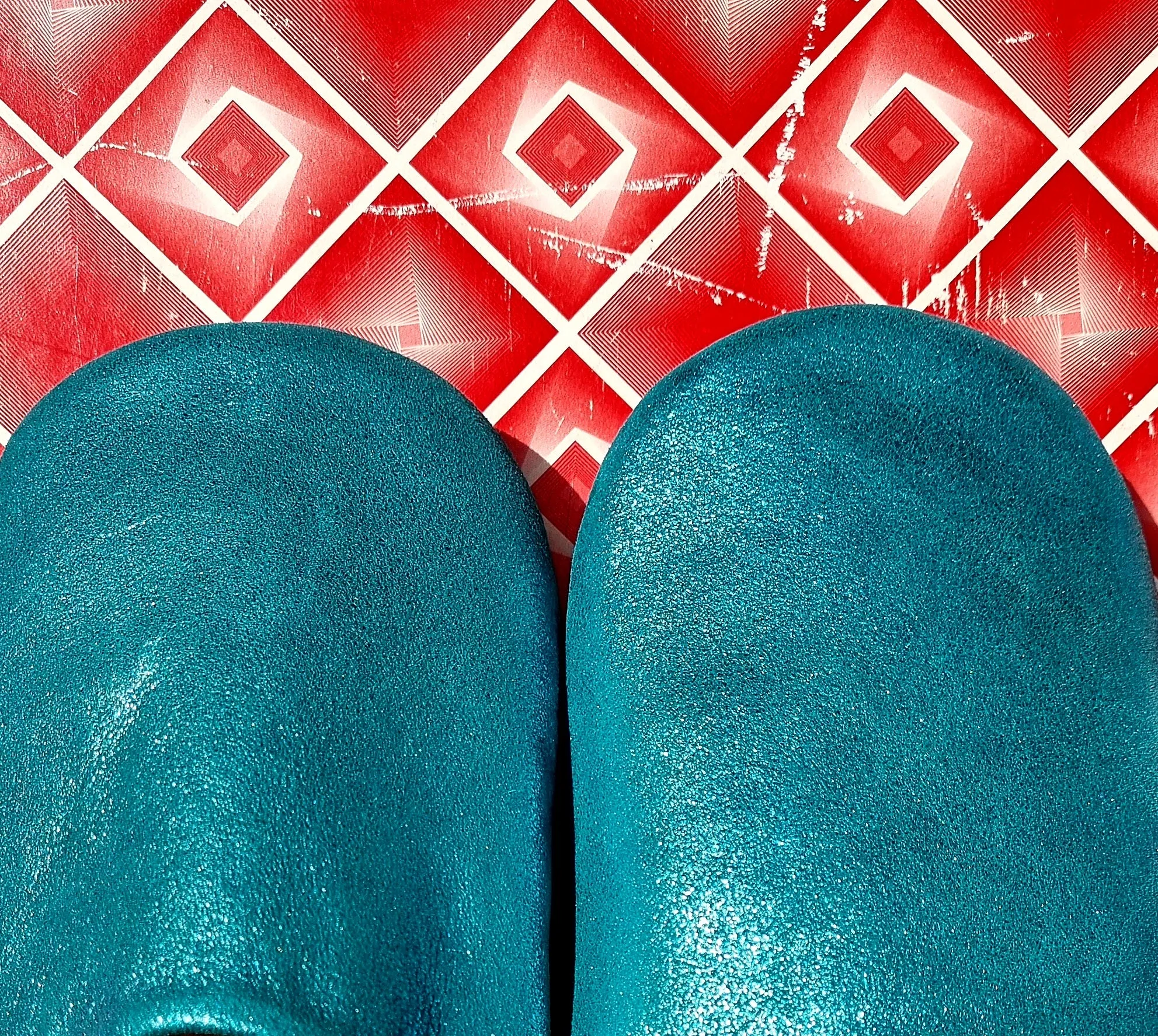 Soft leather metallic slippers .. size 39