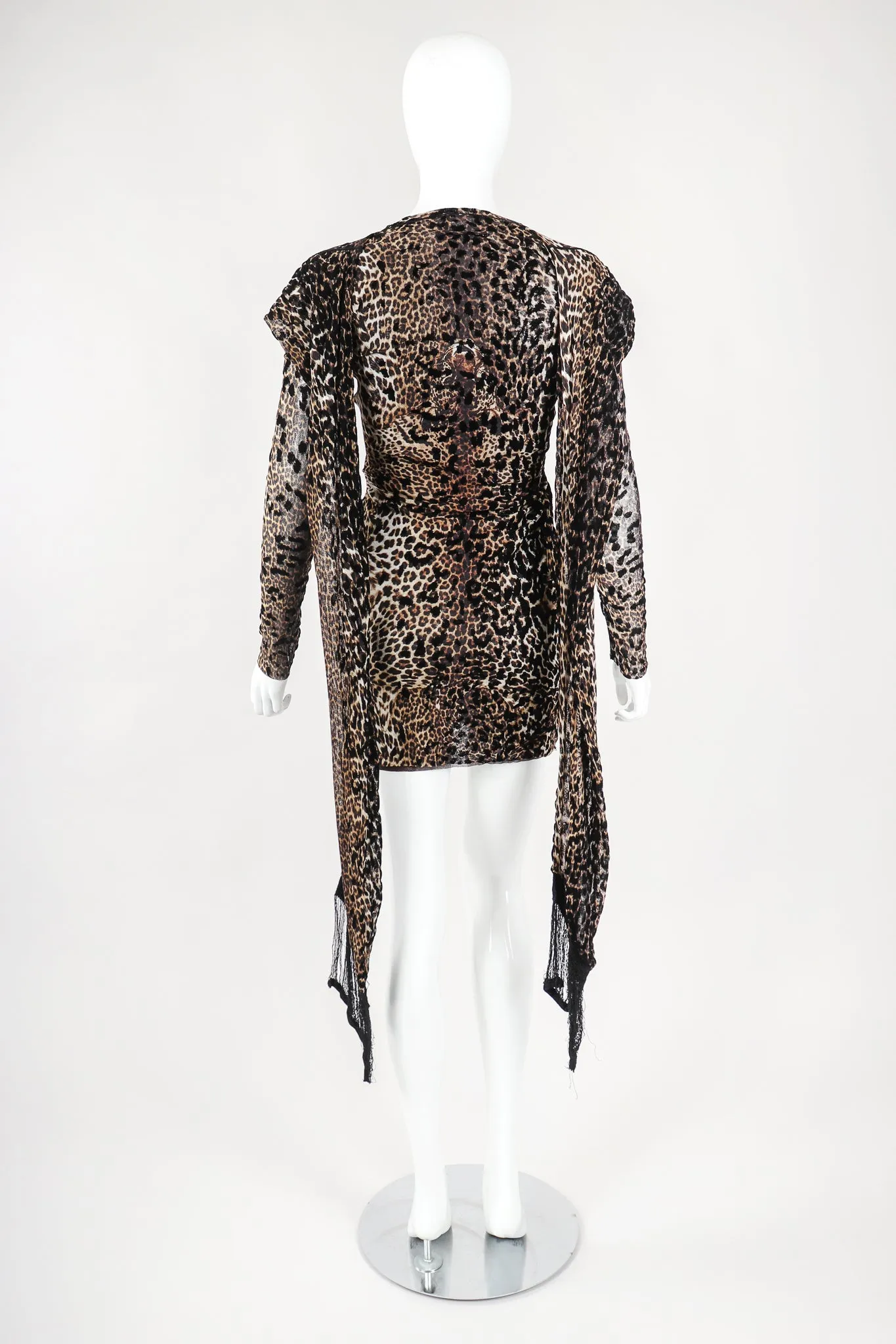 Soleil Mesh Leopard Scarf Dress