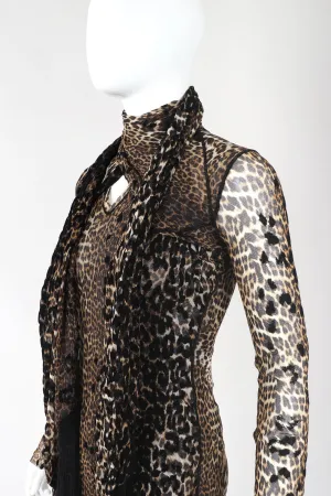 Soleil Mesh Leopard Scarf Dress
