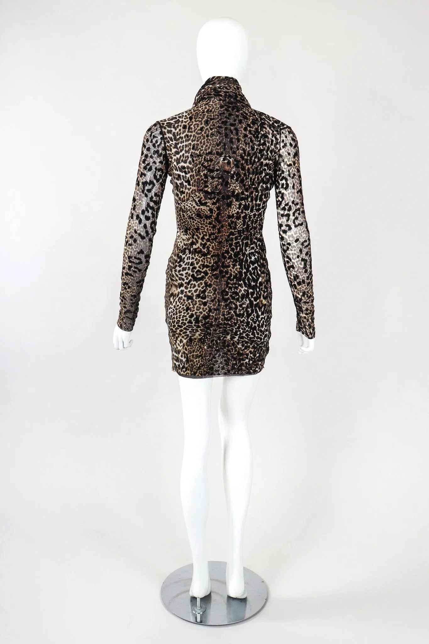 Soleil Mesh Leopard Scarf Dress