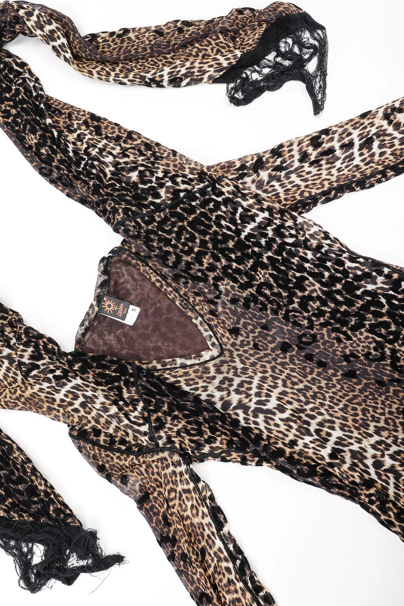 Soleil Mesh Leopard Scarf Dress